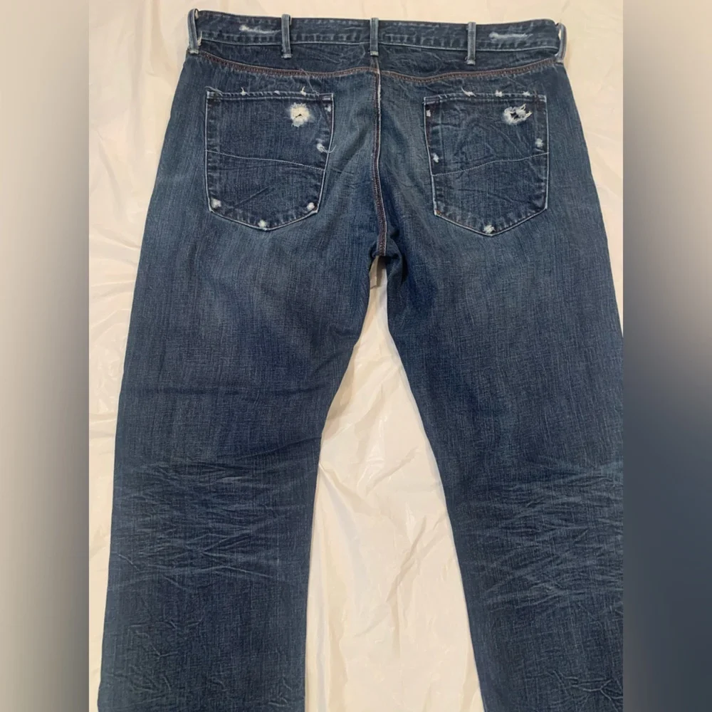 Banana Republic Straight Med Wash Men's Destroyed Jeans Size 40x36